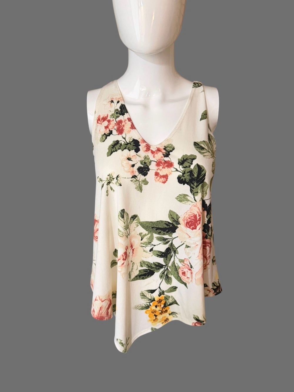 First Love Cream Floral Halter Camisole